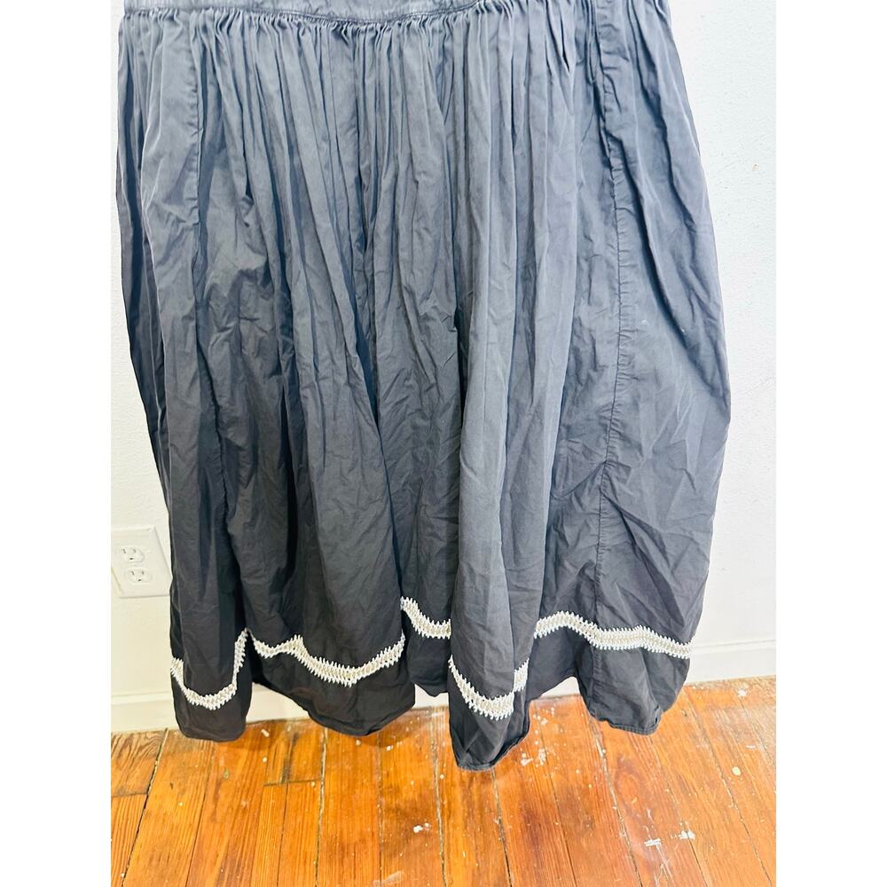 DIOTIMA Black White Relaxed Silhouette Decorative Stitching Pocomania Gown sz S - Picture 10 of 13